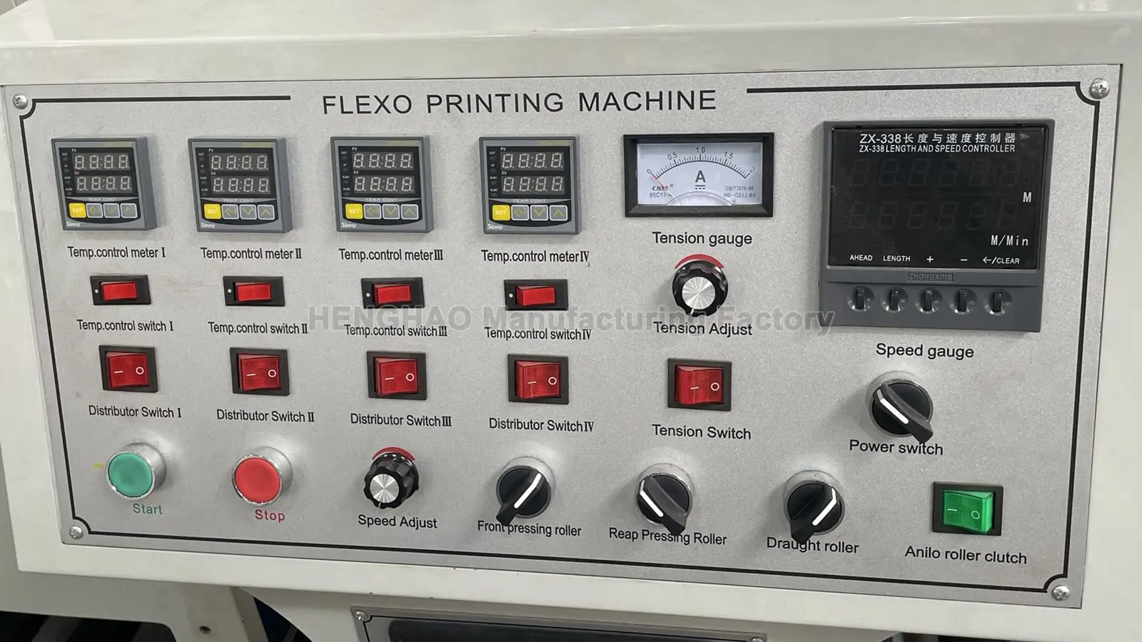 Imprimante Flexo 4 Couleurs Format Large HRY-850A Pour Rouleaux de Papier Matériaux personnalisés